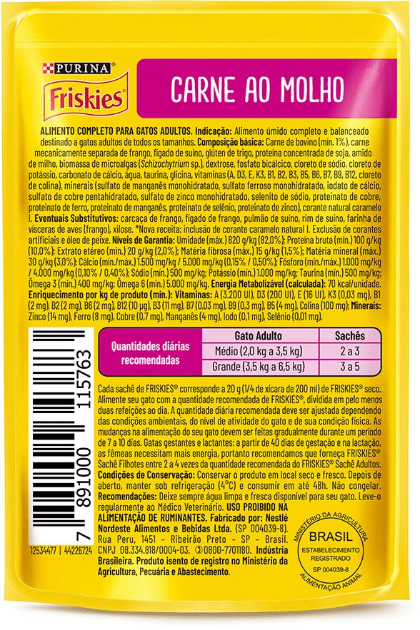 Ração Úmida Friskies para Gatos Adultos Sabor Frango 85 g - Leve 15 Pague 12