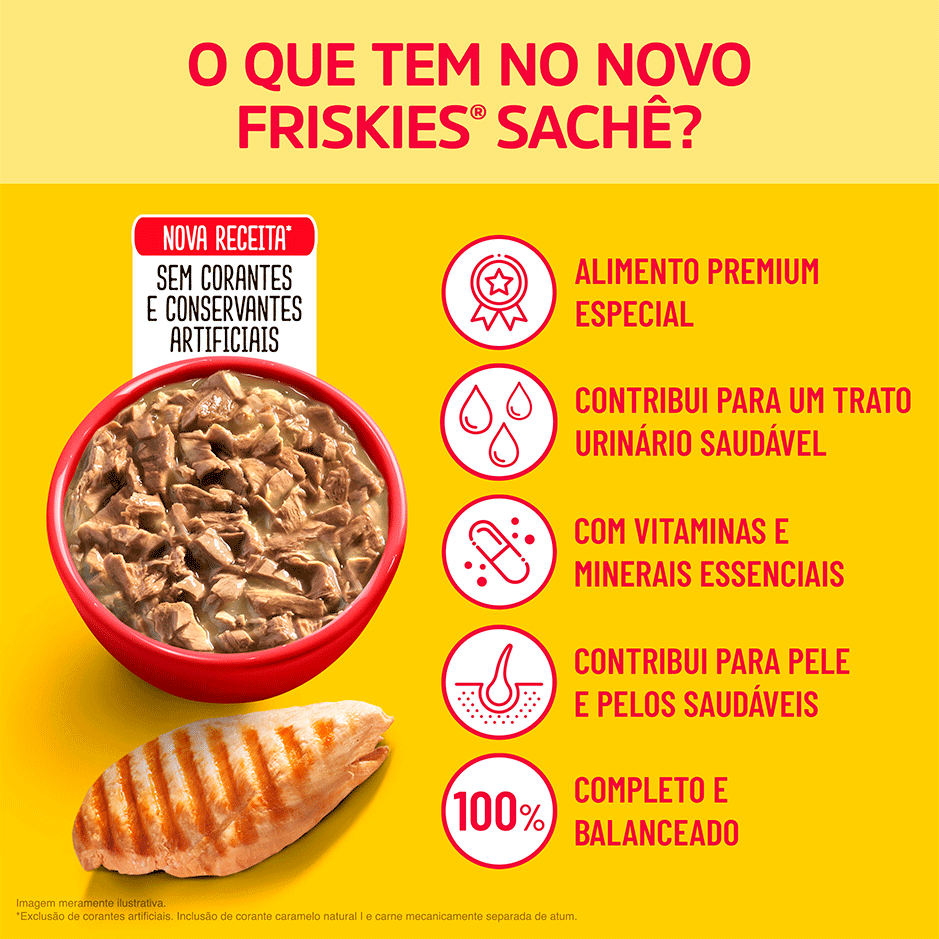 Ração Úmida Friskies para Gatos Adultos Sabor Carne 85 g - Leve 15 Pague 12