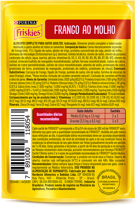 Ração Úmida Friskies para Gatos Adultos Sabor Carne 85 g - Leve 15 Pague 12