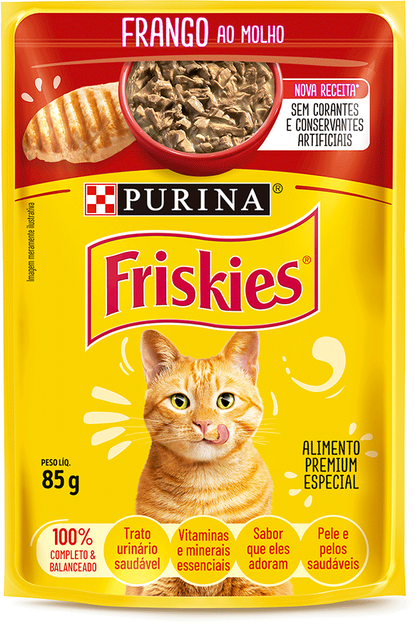 Ração Úmida Friskies para Gatos Adultos Sabor Carne 85 g - Leve 15 Pague 12