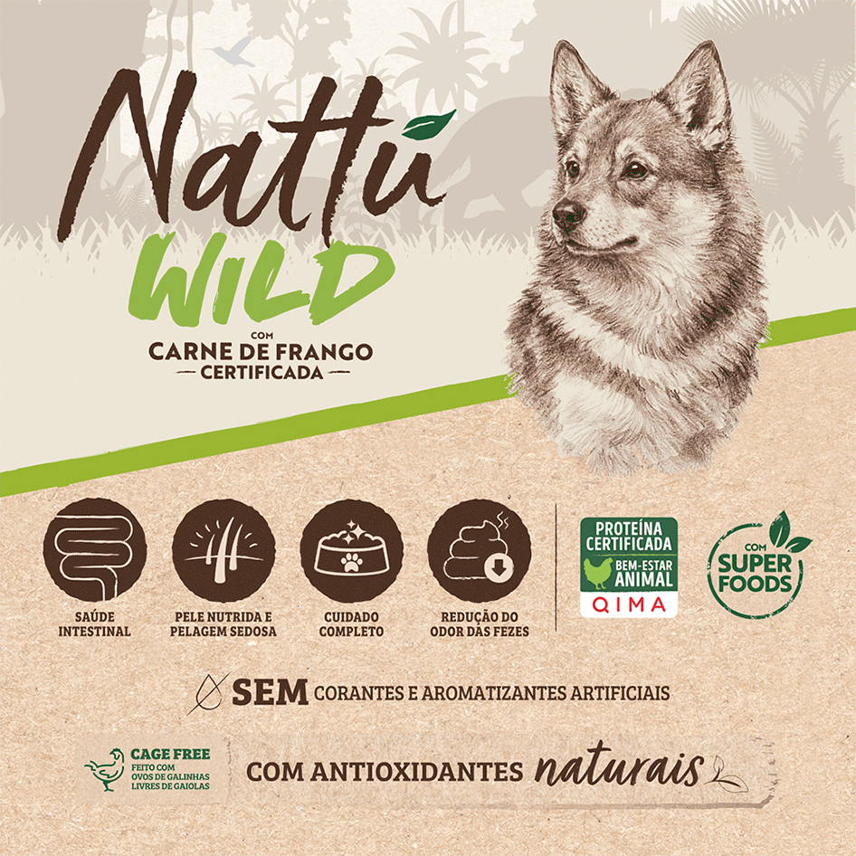 Ração Seca Premier Nattu Wild para Cães Adultos Raças Pequenas sabor Abóbora - 10,1Kg