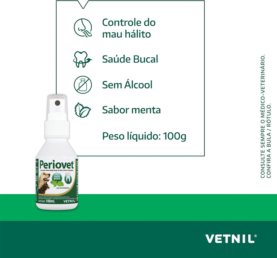 Solução Vetnil para Higiene Bucal em Spray Periovet - 100 mL