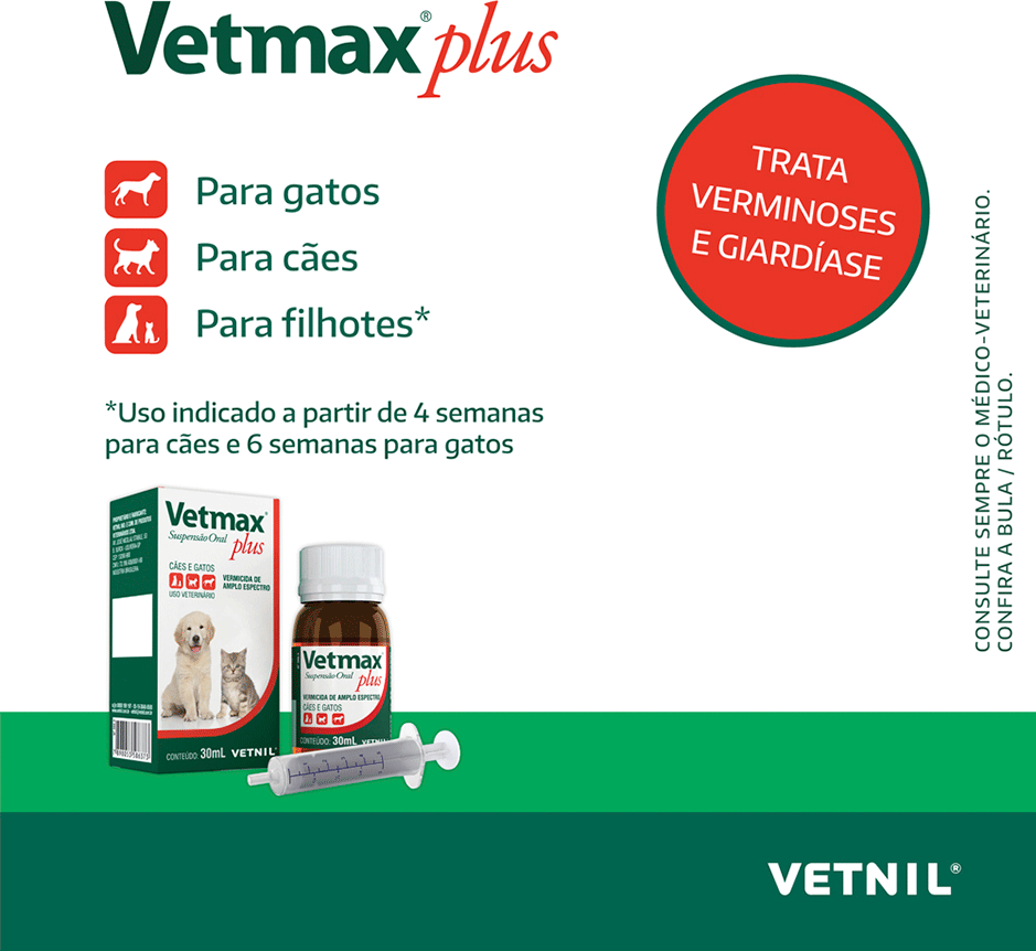 Vermífugo Univet Vetmax Plus Suspensão - 30 mL