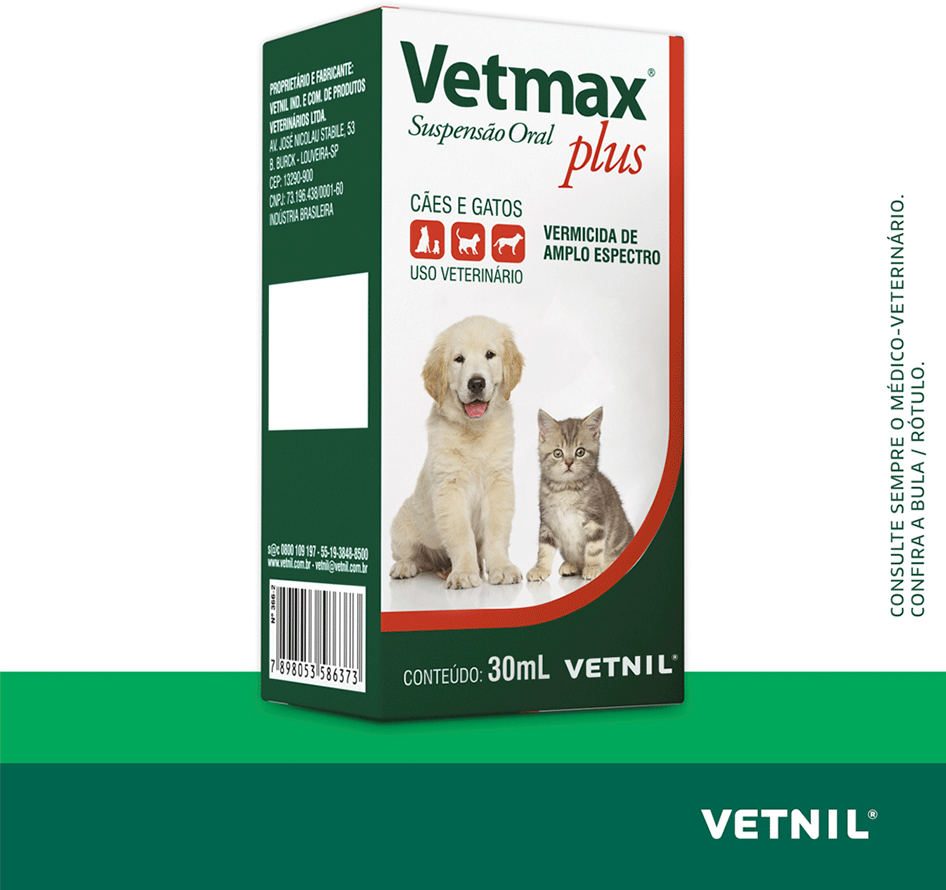 Vermífugo Univet Vetmax Plus Suspensão - 30 mL