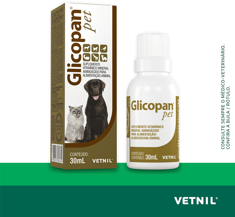 Suplemento Vitamínico Vetnil Glicopan Pet Gotas - 30 mL