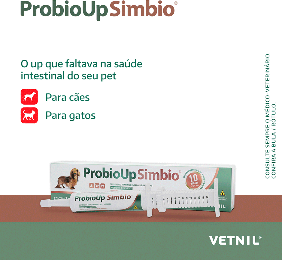 Suplemento Alimentar Vetnil Probioup Simbio para Cães e Gatos - 14 g