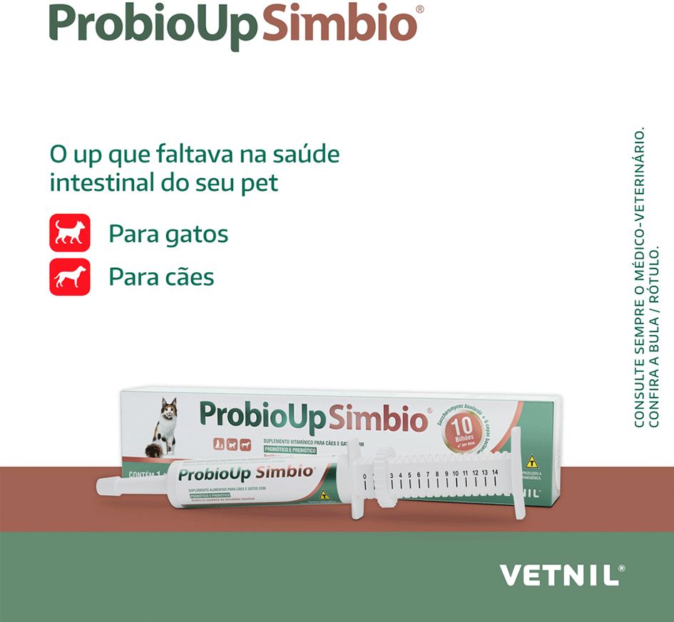 Suplemento Alimentar Vetnil Probioup Simbio para Cães e Gatos - 14 g