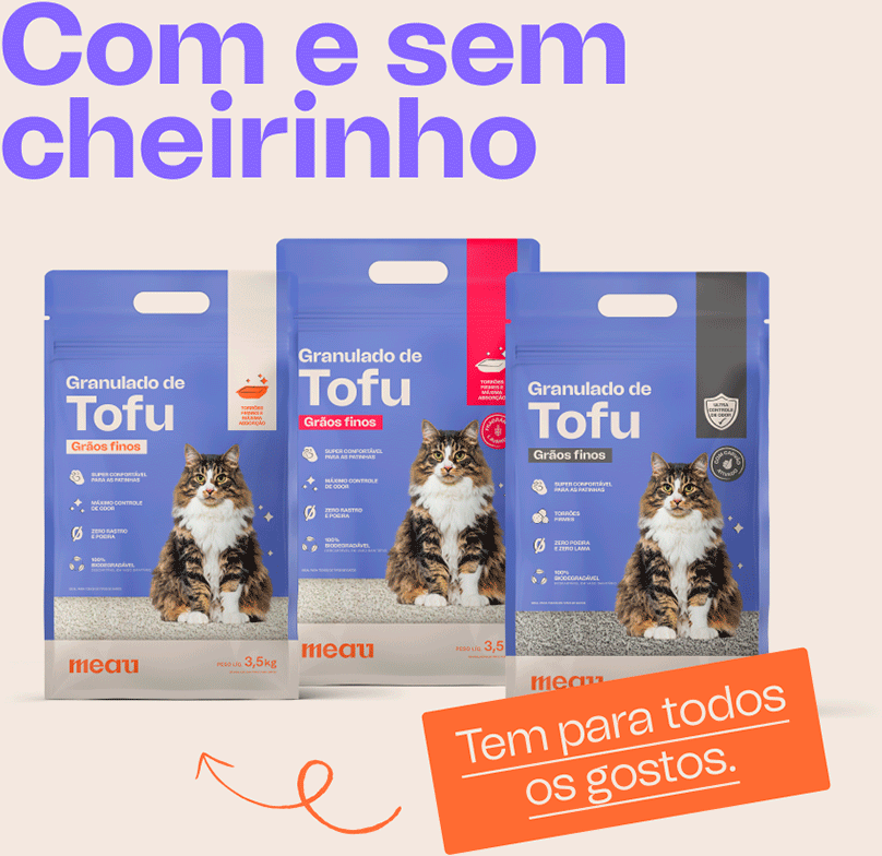 Granulado de Tofu e Lavanda Meau Grãos Finos para Gatos - 3,5Kg