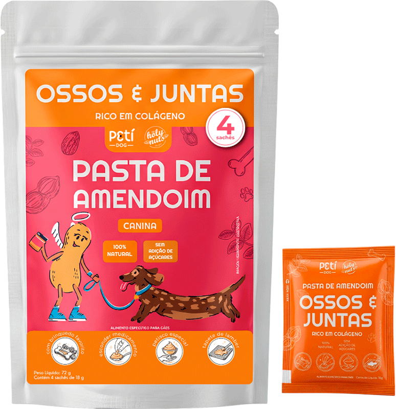 Petisco Petí Dog Ossos e Juntas para Cães Sabor Pasta de Amendoin - 72 g