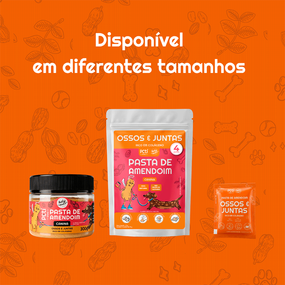 Petisco Petí Dog Ossos e Juntas para Cães Sabor Pasta de Amendoin - 72 g