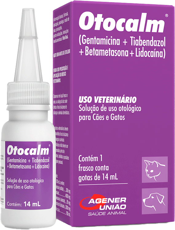 Otocalm Agener União Solução Otológico para Cães e Gatos - 14 mL
