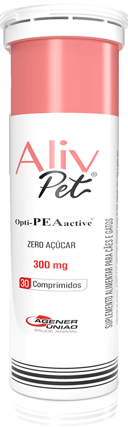Suplemento Alimentar Agener Aliv Pet 300 mg para Cães e Gatos - 30 Comprimidos