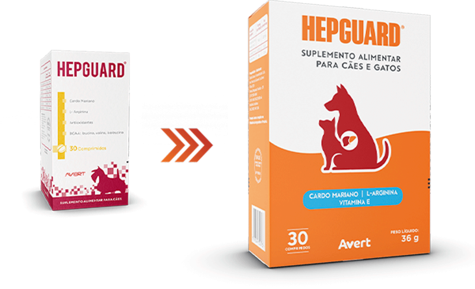 Suplemento Alimentar Avert Hepguard para Cães e Gatos - 30 Comprimidos