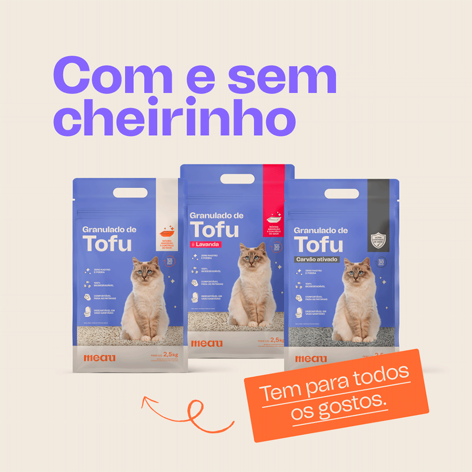 Granulado de Tofu Meau com Carvão Ativado para Gatos - 2,5Kg