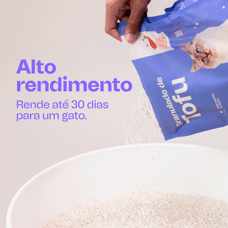 Granulado de Tofu Meau com Carvão Ativado para Gatos - 2,5Kg