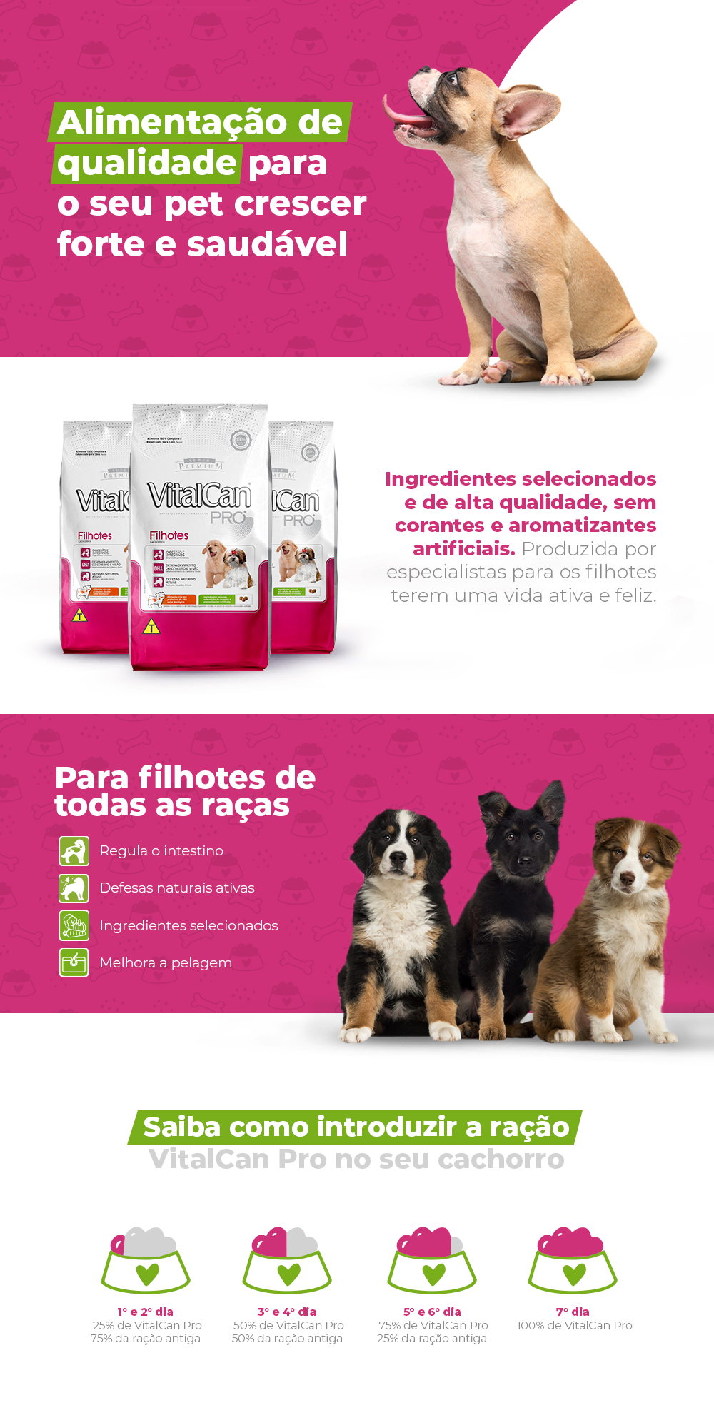 Encontre Ração Seca VitalCan Pro para Cães Filhotes com entrega para todo o Brasil na Petlove. Te ajudamos a cuidar do seu pet como ele merece!