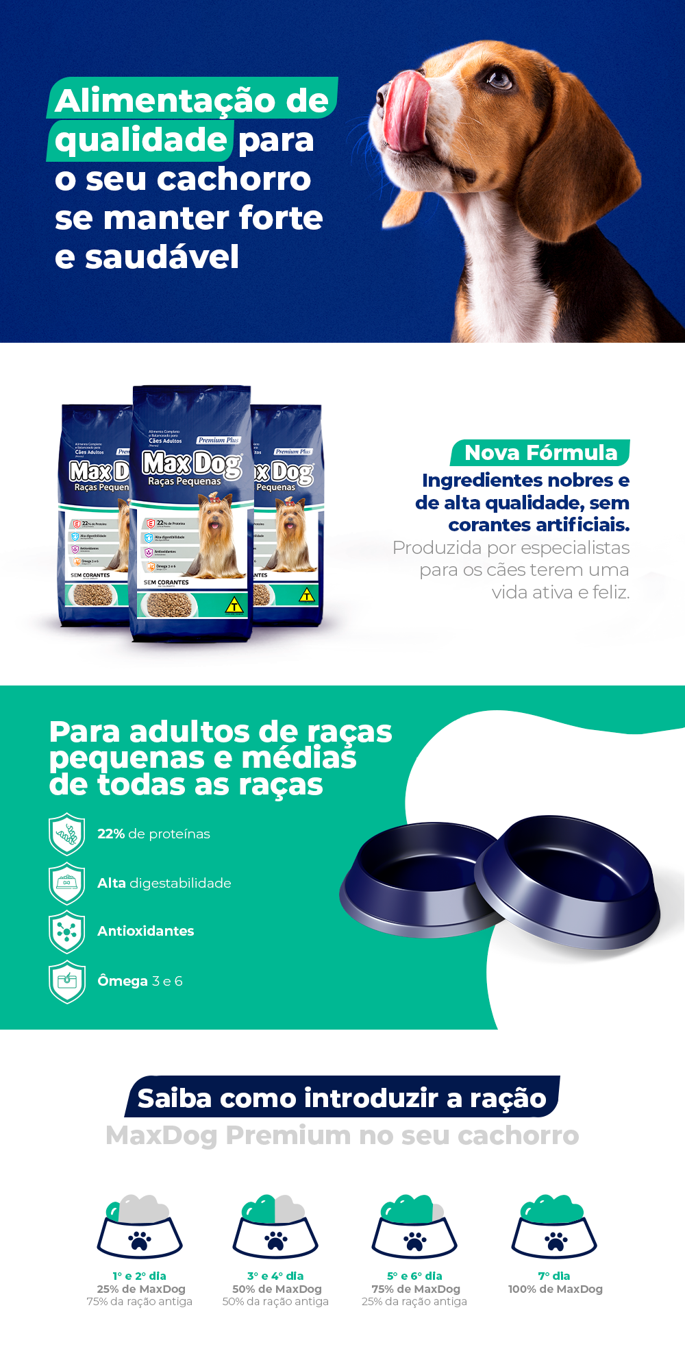 Encontre Ração Seca Max Dog para Cães Adultos Raças Pequenas com entrega para todo o Brasil na Petlove. Te ajudamos a cuidar do seu pet como ele merece!