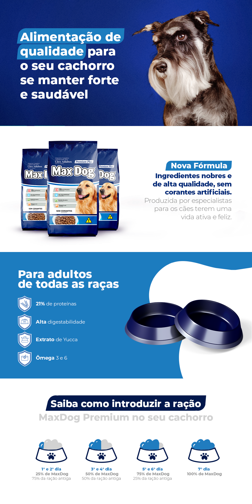 Encontre Ração Seca Max Dog para Cães Adultos com entrega para todo o Brasil na Petlove. Te ajudamos a cuidar do seu pet como ele merece!