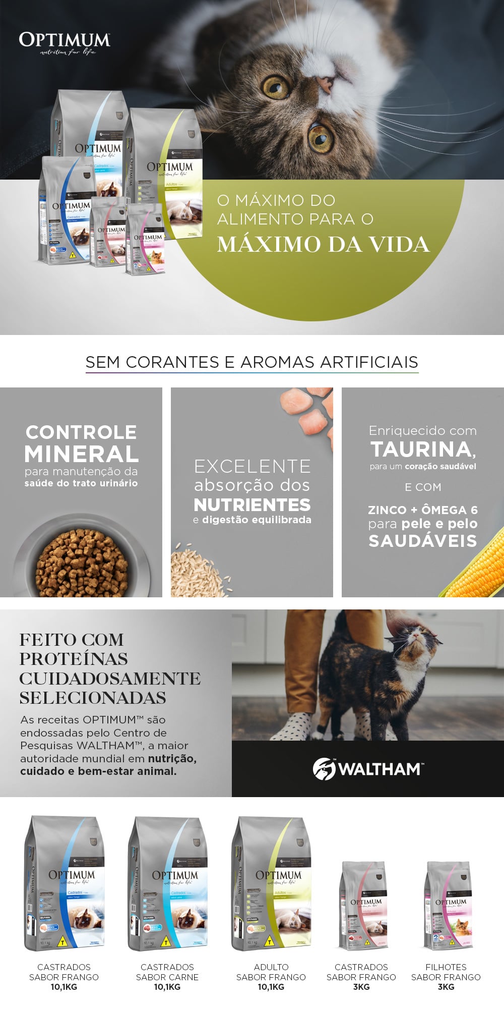 Encontre Ração Seca Optimum Frango para Gatos Adultos com entrega para todo o Brasil na Petlove. Te ajudamos a cuidar do seu pet como ele merece!