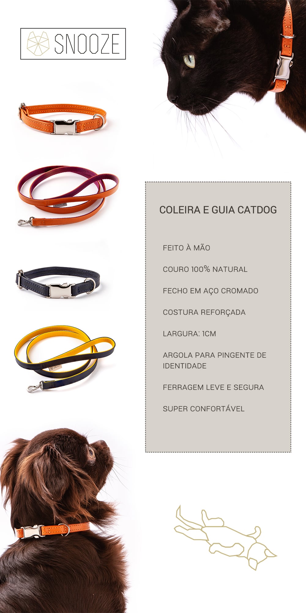 Encontre Guia Snooze Catdog Laranja com Roxo com entrega para todo o Brasil na Petlove. Te ajudamos a cuidar do seu pet como ele merece!
