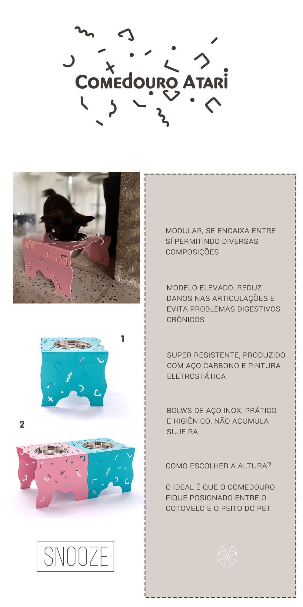 Encontre Comedouro Snooze Atari Verde Tiffany com entrega para todo o Brasil na Petlove. Te ajudamos a cuidar do seu pet como ele merece!