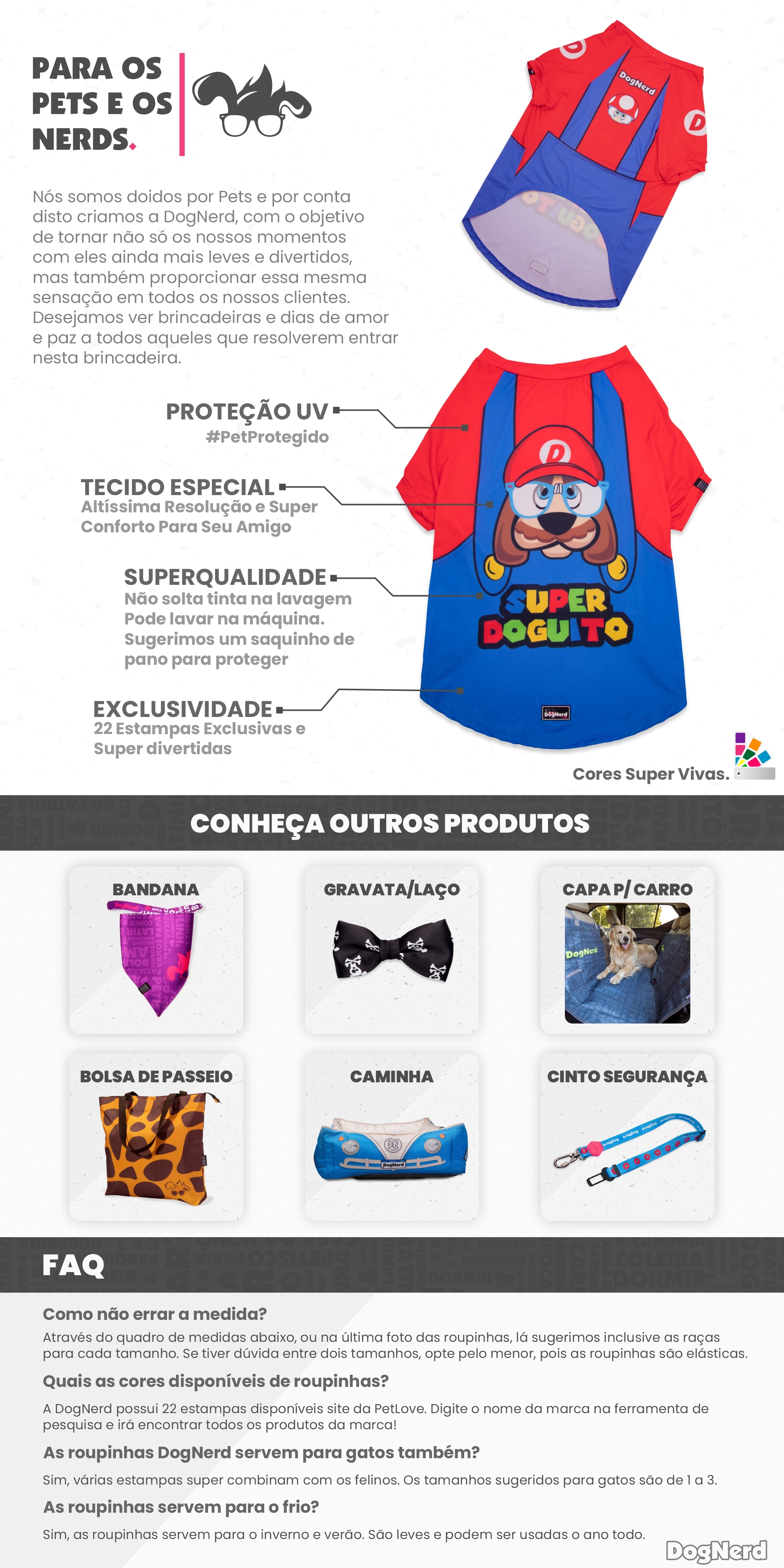 Encontre Camiseta Pet Super Doguito com entrega para todo o Brasil na Petlove. Te ajudamos a cuidar do seu pet como ele merece!