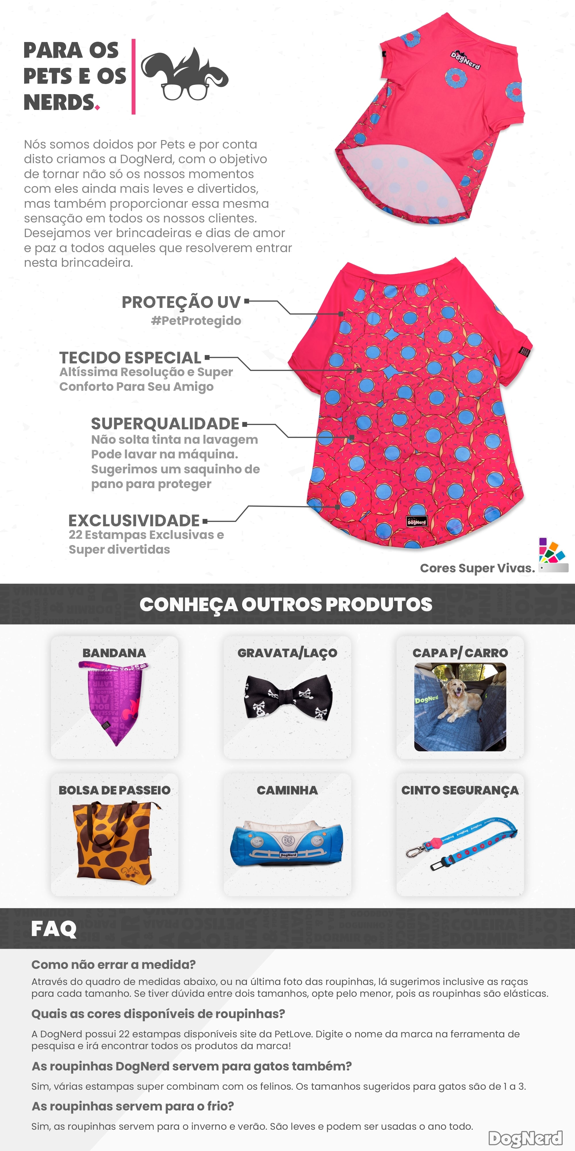 Encontre Camiseta Pet Donuts com entrega para todo o Brasil na Petlove. Te ajudamos a cuidar do seu pet como ele merece!