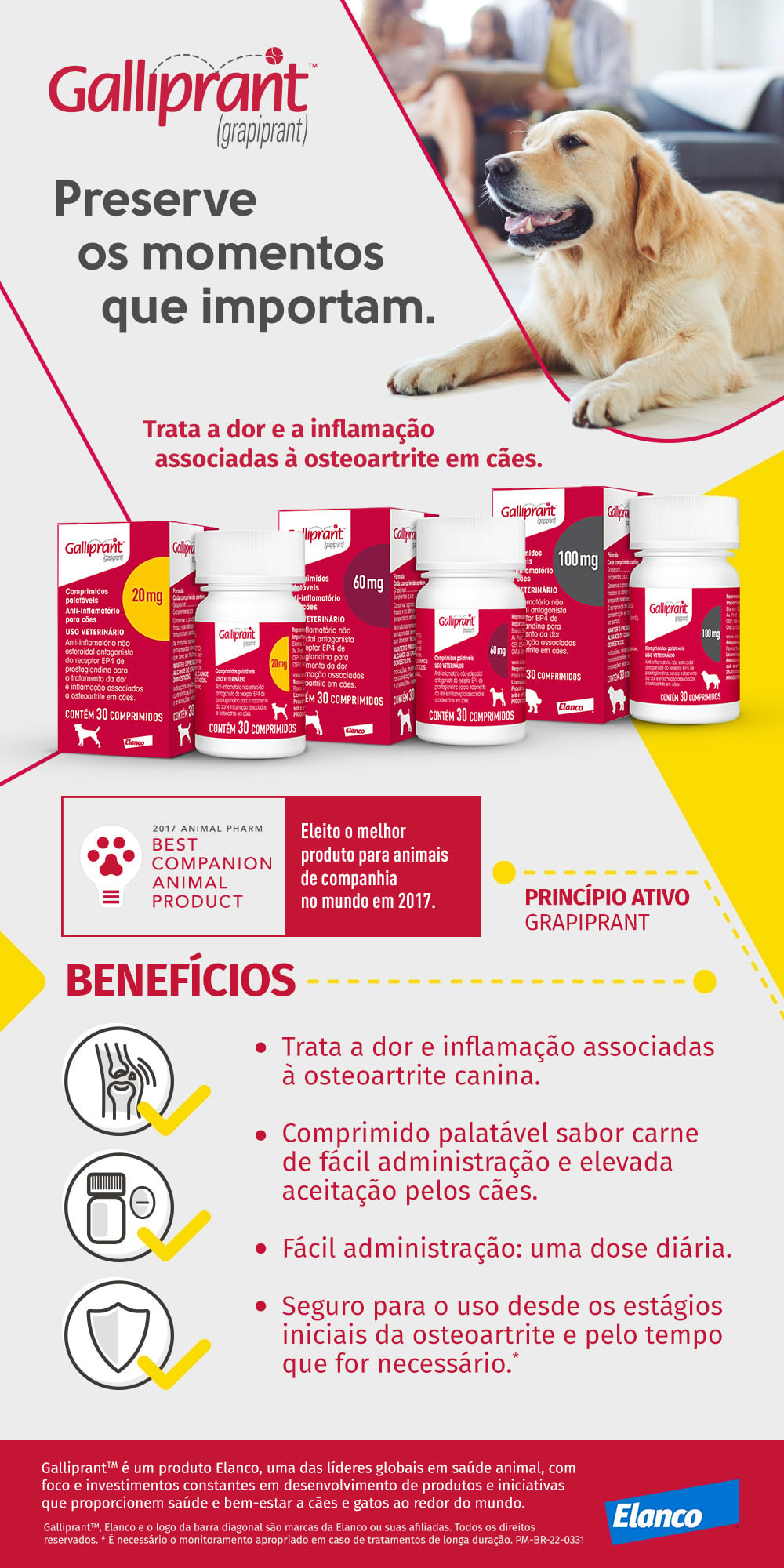 Encontre Anti-Inflamatório Elanco Galliprant 60 mg para Cães com entrega para todo o Brasil na Petlove. Te ajudamos a cuidar do seu pet como ele merece!