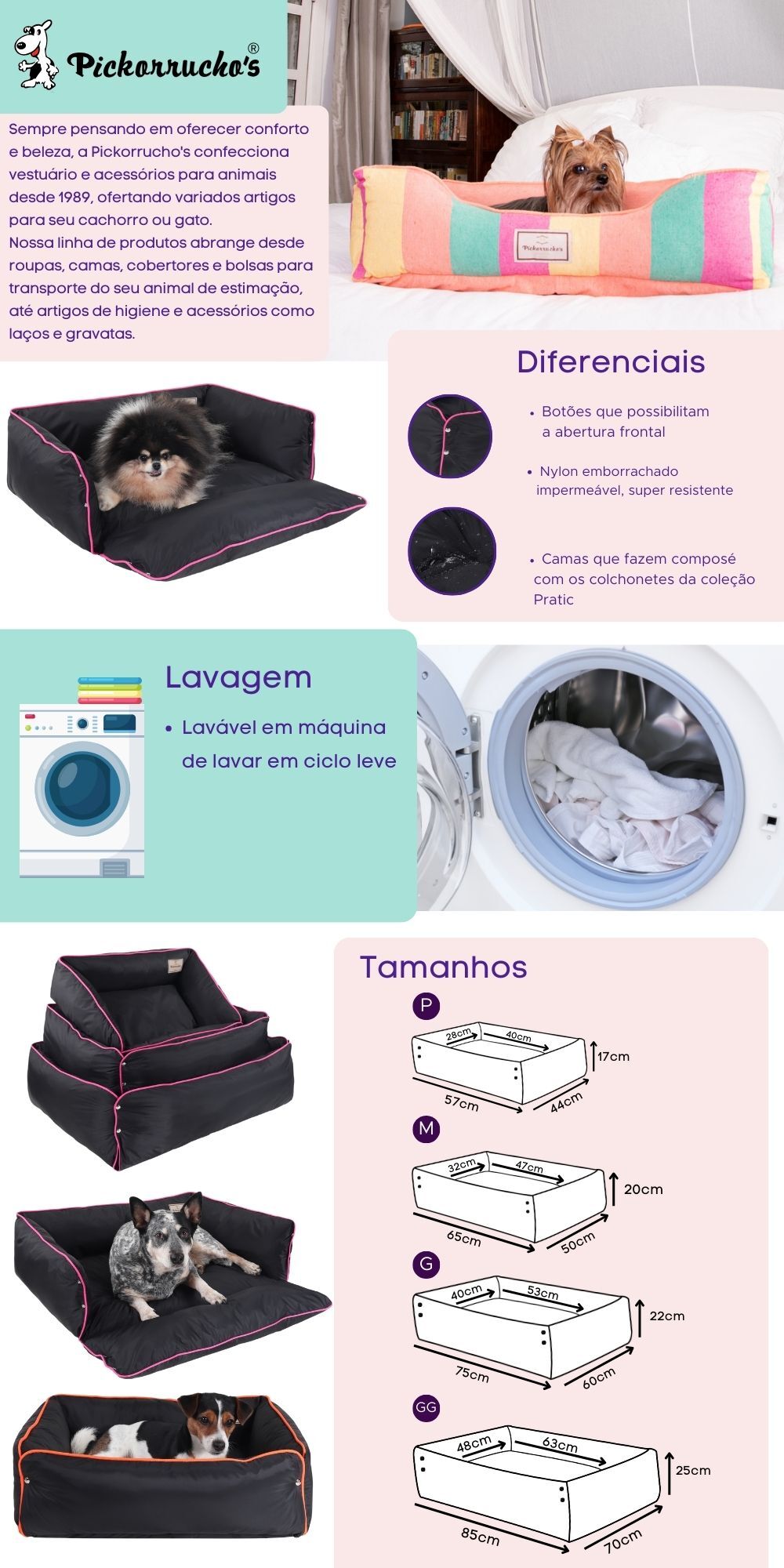 Encontre Cama Pickorruchos Pratic Nylon Impermeável Preto e Laranja com entrega para todo o Brasil na Petlove. Te ajudamos a cuidar do seu pet como ele merece!