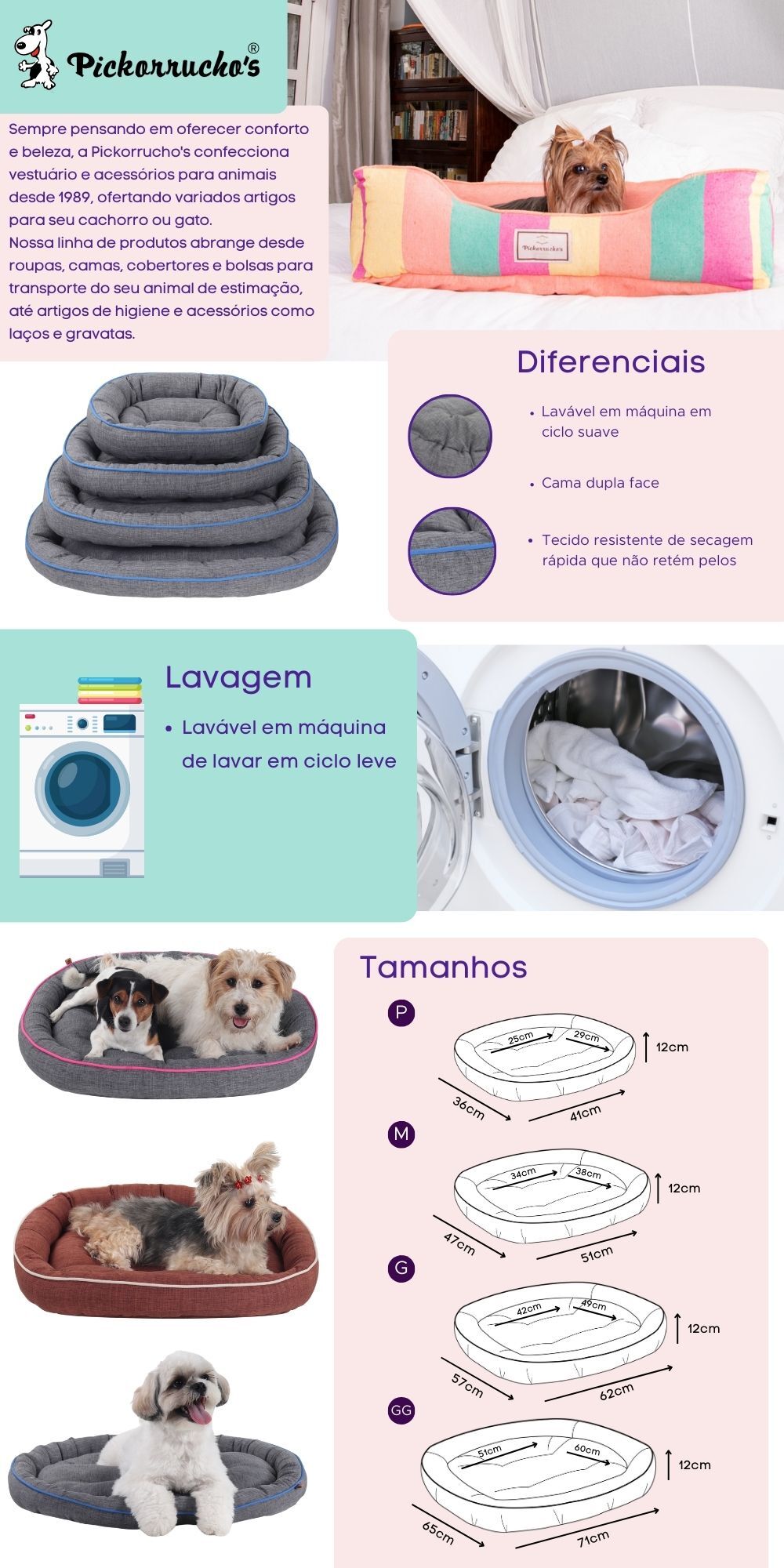 Encontre Cama Pickorruchos Essence Dupla Face Cinza e Rosa com entrega para todo o Brasil na Petlove. Te ajudamos a cuidar do seu pet como ele merece!