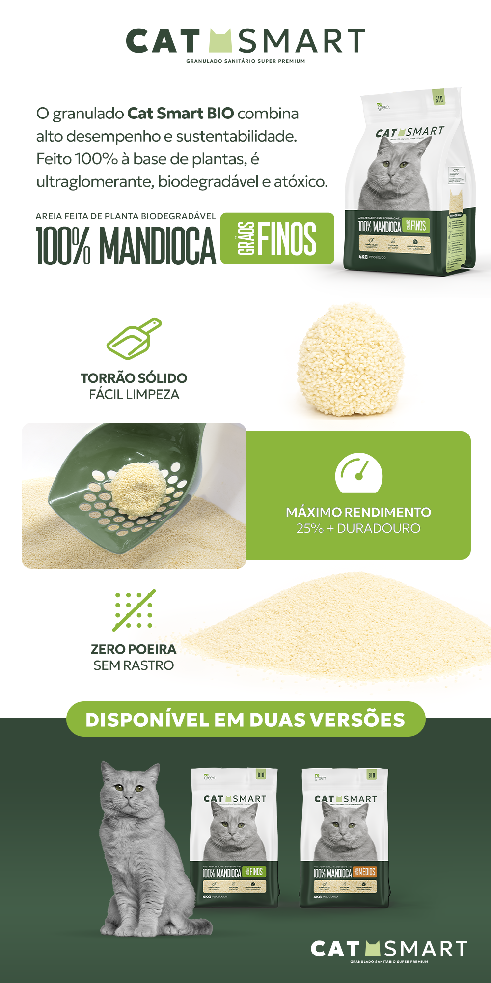 Encontre Granulado Sanitário Cat Smart Bio Grãos Finos para Gatos com entrega para todo o Brasil na Petlove. Te ajudamos a cuidar do seu pet como ele merece!