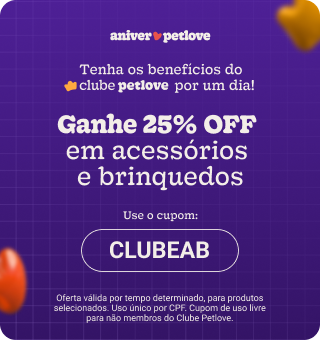 25% em acessórios e brinquedos