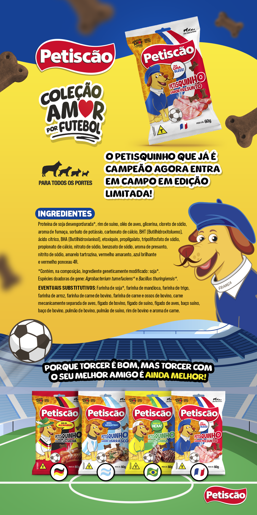 Encontre Biscoito Petiscão França para Cães Sabor Presunto com entrega para todo o Brasil na Petlove. Te ajudamos a cuidar do seu pet como ele merece!